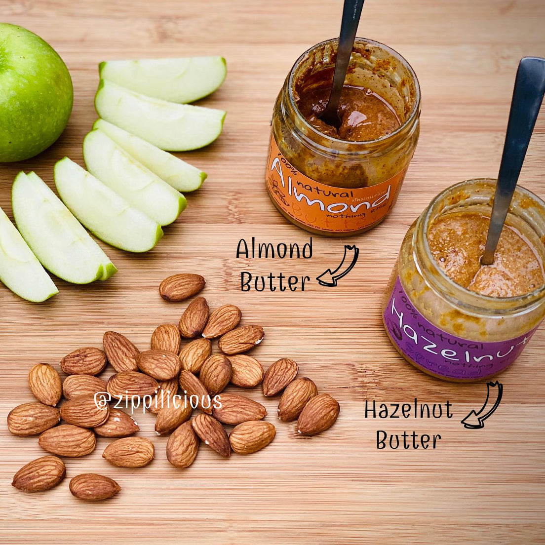 one-ingredient Almond and hazelnut butters 