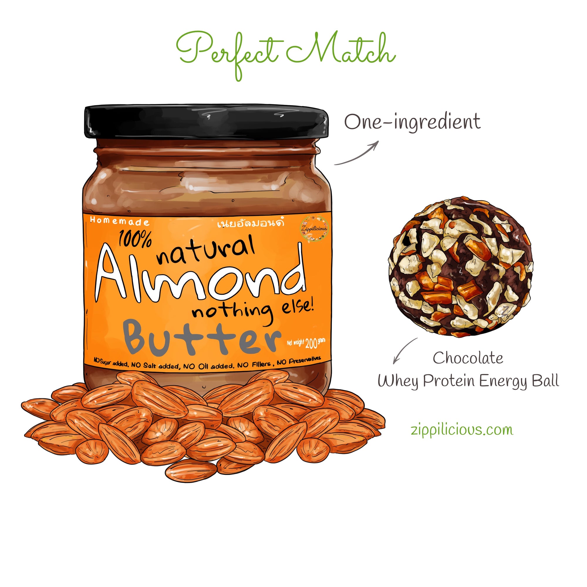 Almond Butter & Chocolate Energy Protein Balls